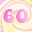 Swirly Sixties Sixty Card - 1