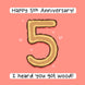 I Heard You Got Wood 5th Anniversary Card