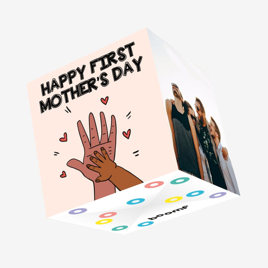 Happy First Mother's Day Hands Confetti-exploding Greetings Card