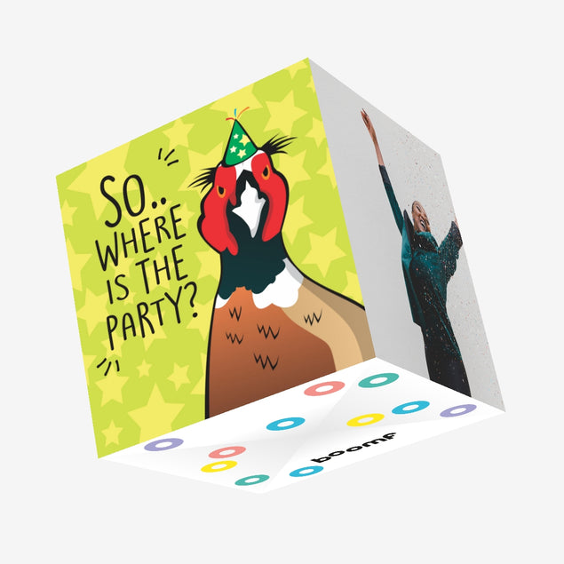 Pheasant Happy Birthday Confetti-exploding Greetings Card