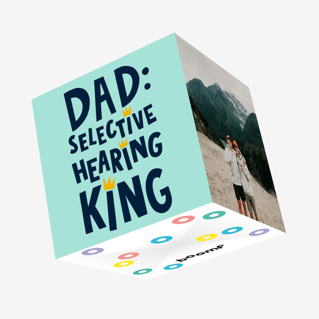 Dad Selective Hearing King Father's Day Confetti-exploding Greetings Card