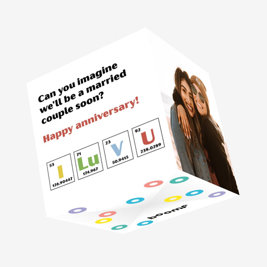 Happy Anniversary Chemical Elements Confetti-exploding Greetings Card