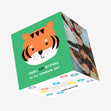 Cute Little Tiger Happy 4th Birthday Son Confetti-exploding Greetings Card