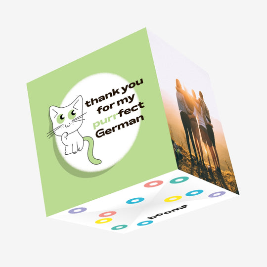 Purrfect German Confetti-exploding Greetings Card