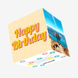 Happy Birthday Yellow Spots Confetti-exploding Greetings Card