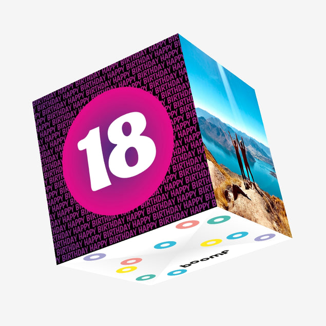 18 Pink Confetti-exploding Greetings Card