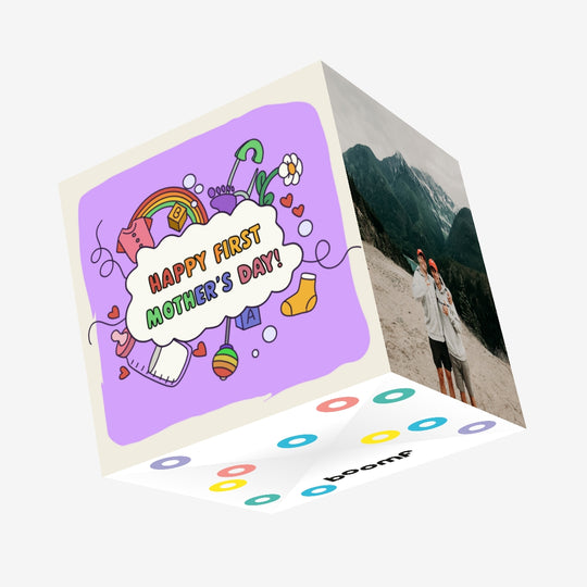 Happy First Mother's Day Cute Confetti-exploding Greetings Card