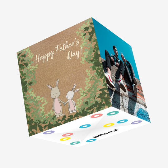 Happy Father's Day Green Confetti-exploding Greetings Card