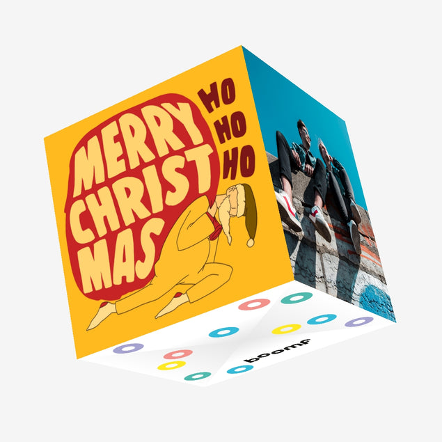 Ho-Ho-Ho Merry Christmas Confetti-exploding Greetings Card