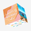 Happy Birthday To You Orange Swirls Confetti-exploding Greetings Card