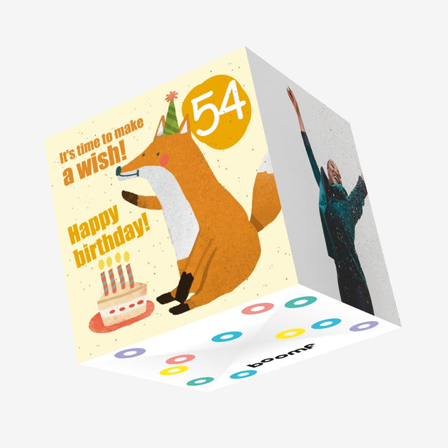 Make a Wish 54th Birthday Confetti-exploding Greetings Card