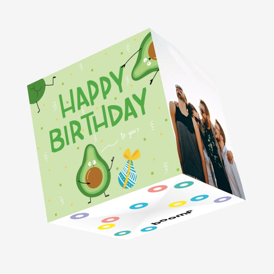 Funky Avocados Birthday Confetti-exploding Greetings Card