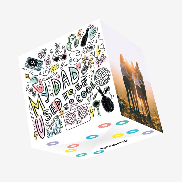 My Dad Used To Be So Cool Doodle Confetti-exploding Greetings Card