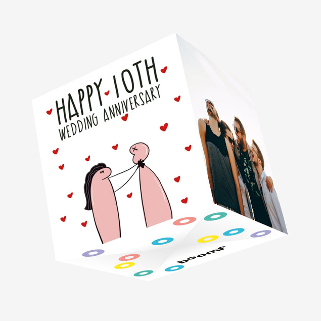Suffocating Love Happy 10th Wedding Confetti-exploding Greetings Card