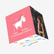 Cute Unicorn In Pink Happy 2nd Birthday Grandchild Confetti-exploding Greetings Card
