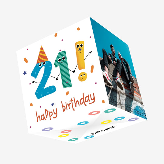 21! Birthday Confetti-exploding Greetings Card