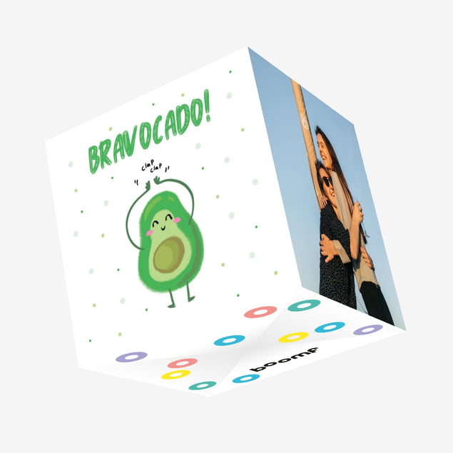 Bravocado Clapping Avocado Confetti-exploding Greetings Card