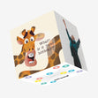 Surprised Giraffe Happy Birthday Confetti-exploding Greetings Card
