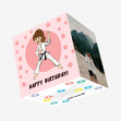 Karate Girl Happy Birthday Confetti-exploding Greetings Card