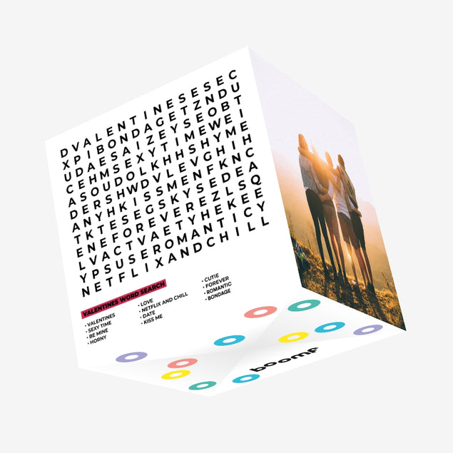 Word Search Valentine's Day Confetti-exploding Greetings Card