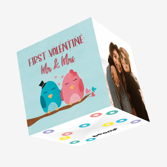First Valentine MR&MRS Confetti-exploding Greetings Card