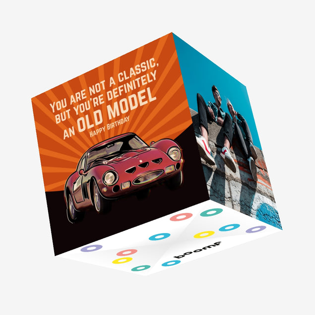 Happy Birthday Old Model Car Confetti-exploding Greetings Card