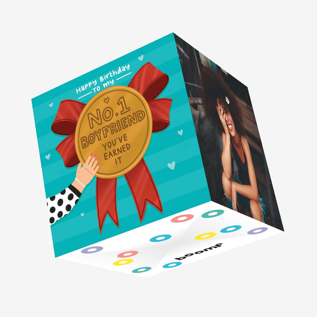 Happy Birthday Boyfriend You've Earned It Confetti-exploding Greetings Card