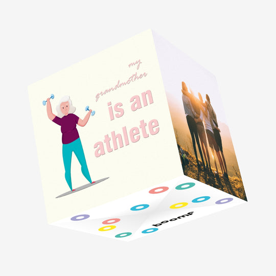 Grandmother Athlete Confetti-exploding Greetings Card