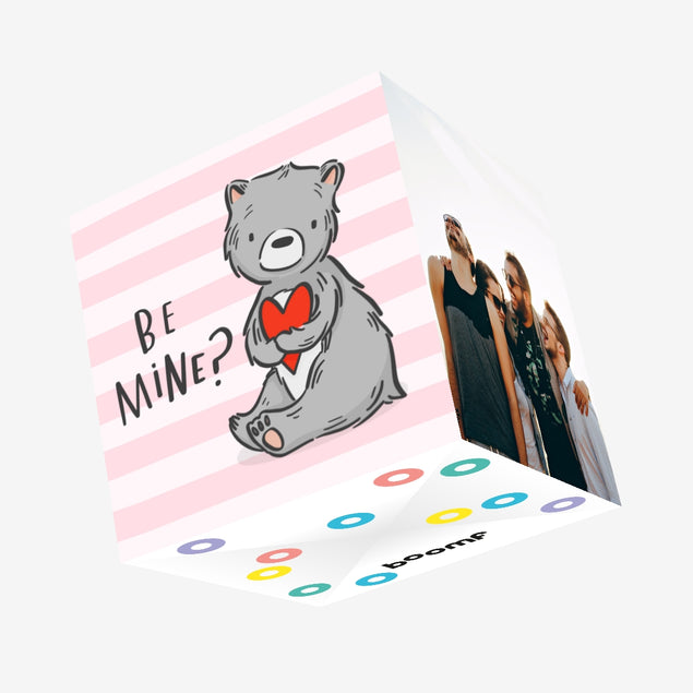 Be Mine? Cute Bear Valentine's Day Confetti-exploding Greetings Card
