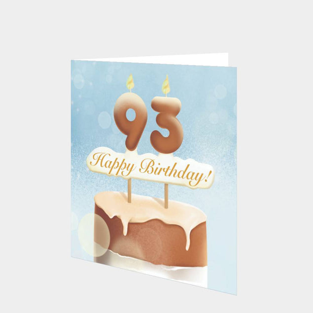 93rd Happy Birthday Cake Card