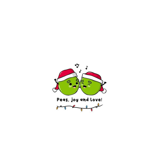 Peas, Joy And Love Christmas Card
