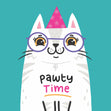 Pawty time - White cat - 1