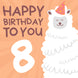 Cute Smiling Alpaca Happy 8th Birthday