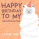 Cute Smiling Alpaca Happy Birthday Granddaughter