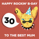 Rockin' Cat Happy 30th Birthday Mum