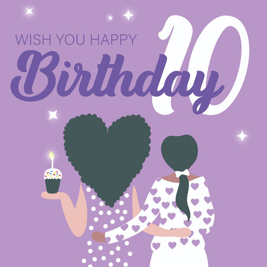 Wish You Happy 10th Birthday Card