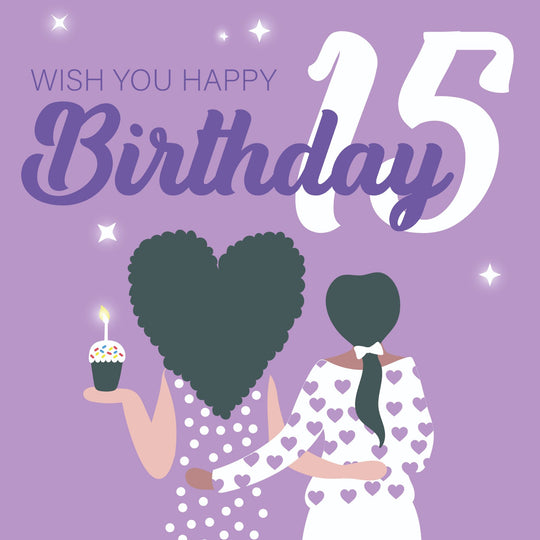 Wish You Happy 15th Birthday Card