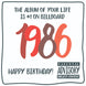 The Album Of your Life 1986 Birthday Card