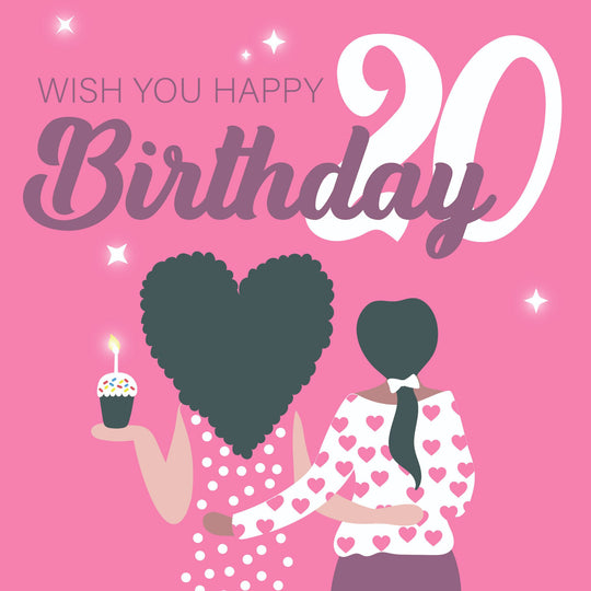Wish You Happy 20th Birthday Card