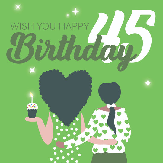 Wish You Happy 45th Birthday Card