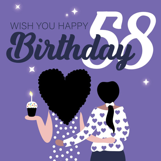 Wish You Happy 58th Birthday Card