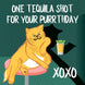 Purrthday Tequila Shot Card