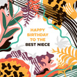 Happy Birthday Best Niece Colourful Tropical Plants