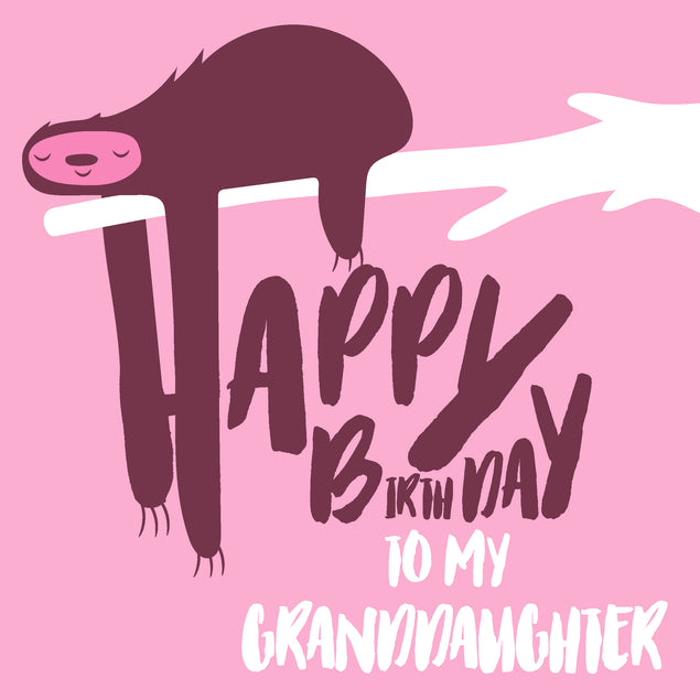 Cute Smiling Sloth Happy Birthday Granddaughter