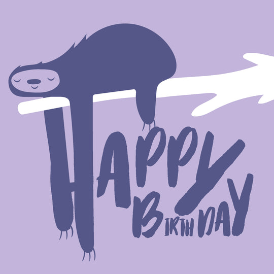 Cute Smiling Sloth Happy Birthday