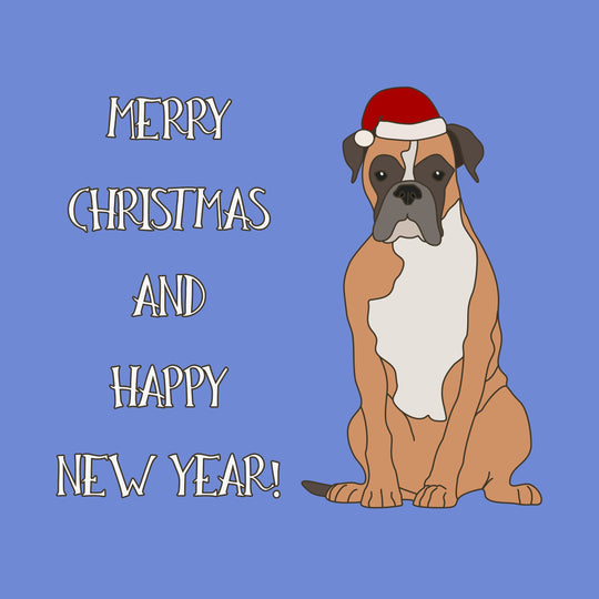 Merry Christmas And Happy New Year Bulldog Blue Theme
