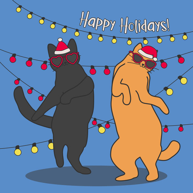 Dancing Cats Happy Holidays