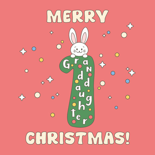 Merry 1st Christmas Granddaughter Cute Rabbit