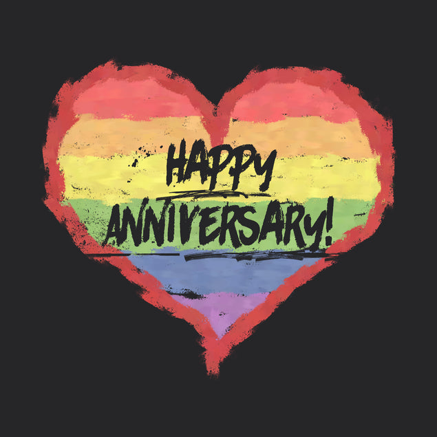 Anniversary LGBTQ+ Rainbow Heart