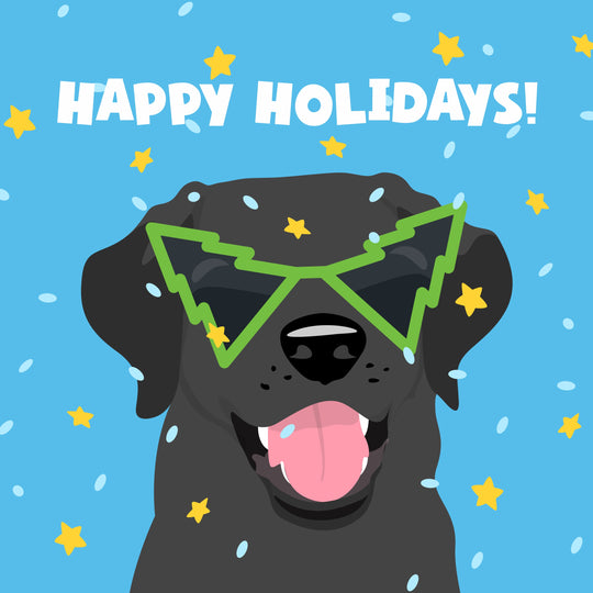 Happy Holidays! Cool Labrador Christmas Card